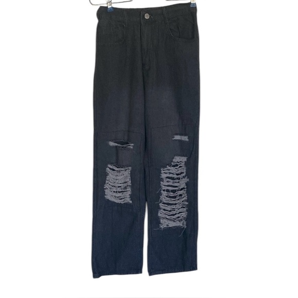 XH Fashion Jeans Women’s Size S 6 Charcoal Gray Relaxed Distressed Jeans - Picture 1 of 13